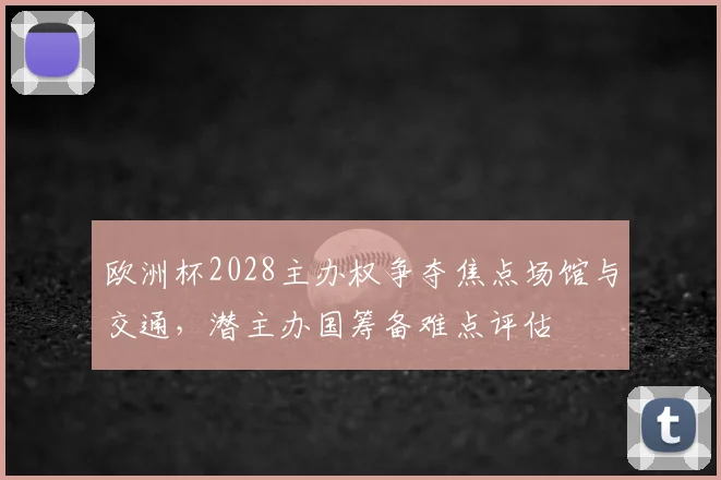 欧洲杯2028主办权争夺焦点场馆与交通,潜主办国筹备难点评估
